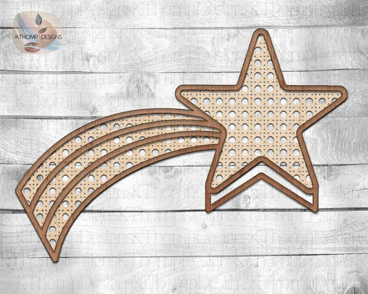 Cane Rattan Shooting Star Headband and Bow Holder design, Digital Download, Laser Cut File, Glowforge File, Laser Cut, Glowforge Tested, SVG