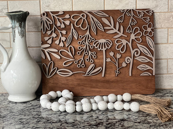 Floral Wall Hanger design, Instant Digital Download, Laser Cut File, Glowforge File, Laser Cut, Glowforge Tested, Cricut, SVG