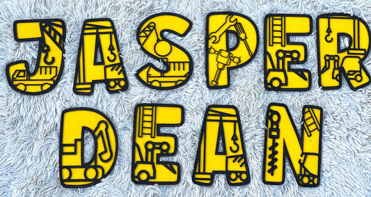 Construction Alphabet SVG | Laser Cut Files A-Z & 0-9 | Digital Alphabet Set for Laser Cutting | Wood MDF Acrylic Ready | Instant Download