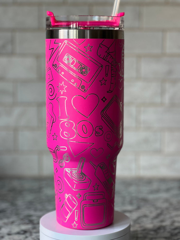 Awesome 80's Vibe Tumbler Wrap SVG | 40oz Laser Engraving File | Rotary Ready Digital Design | Graduation Wedding SVG