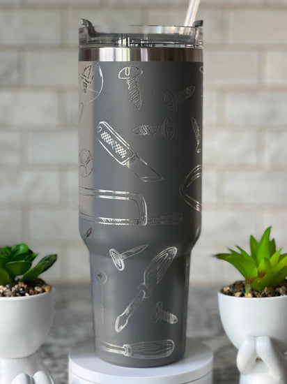 Tools Tumbler Wrap SVG | 40oz Laser Engraving File | Rotary Ready Digital Design | Career Gift SVG