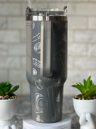 Tools Tumbler Wrap SVG | 40oz Laser Engraving File | Rotary Ready Digital Design | Career Gift SVG