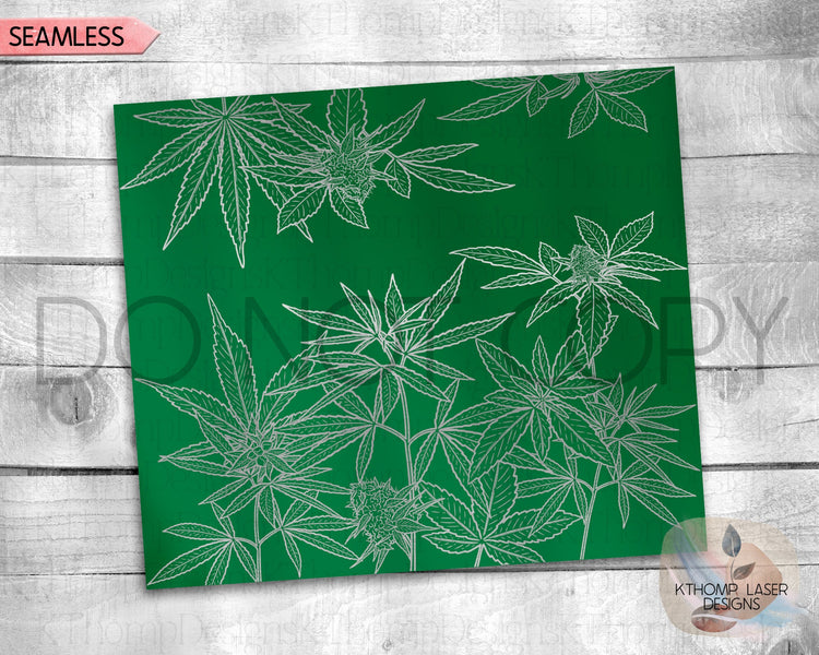 Cannabis Tumbler Wrap SVG | 20oz Skinny Laser Engraving File | Rotary Engrave Digital Design | Floral SVG Design