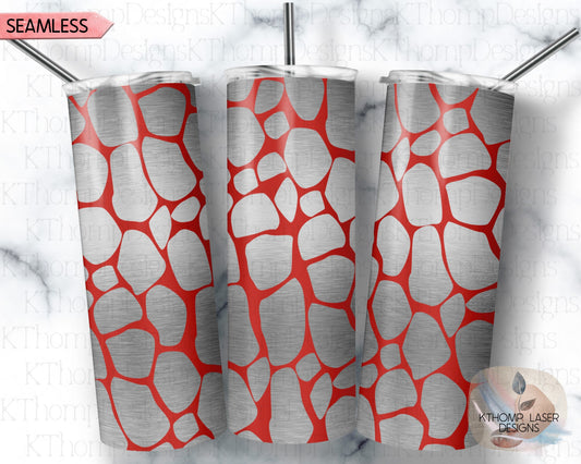 Giraffe Pattern Tumbler Wrap SVG | 20oz Skinny Laser Engraving File | Rotary Ready Digital Background SVG