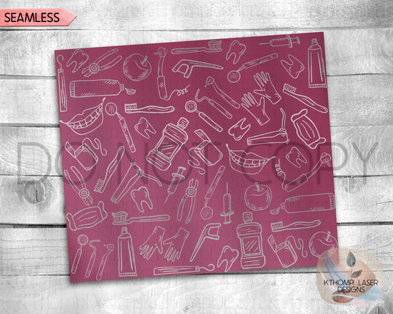 Dentist Tumbler Wrap SVG | 20oz Skinny Laser Engraving File | Rotary Ready Digital Design | Career Gift SVG