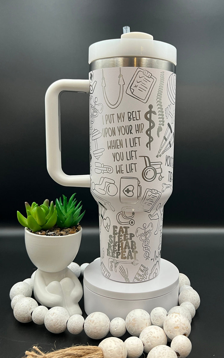 Athletic Training Tumbler Wrap SVG | 40oz Laser Engraving File | Rotary Ready Digital Design | Career Gift SVG