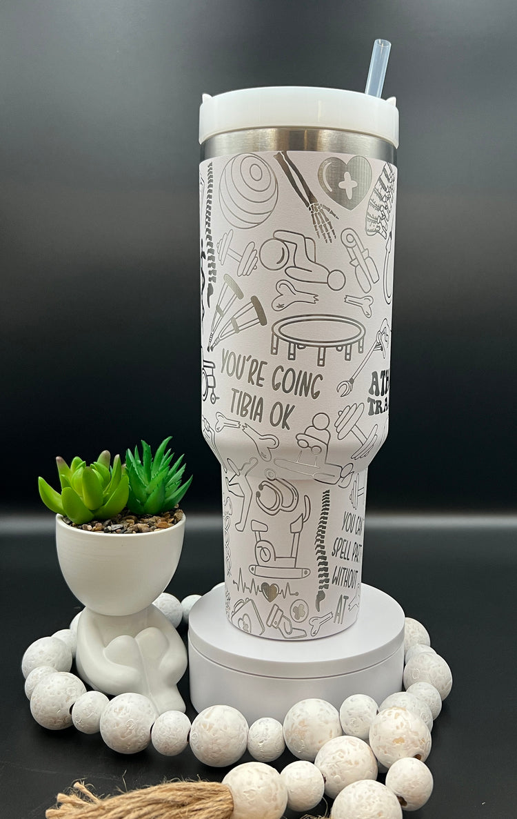 Athletic Training Tumbler Wrap SVG | 40oz Laser Engraving File | Rotary Ready Digital Design | Career Gift SVG