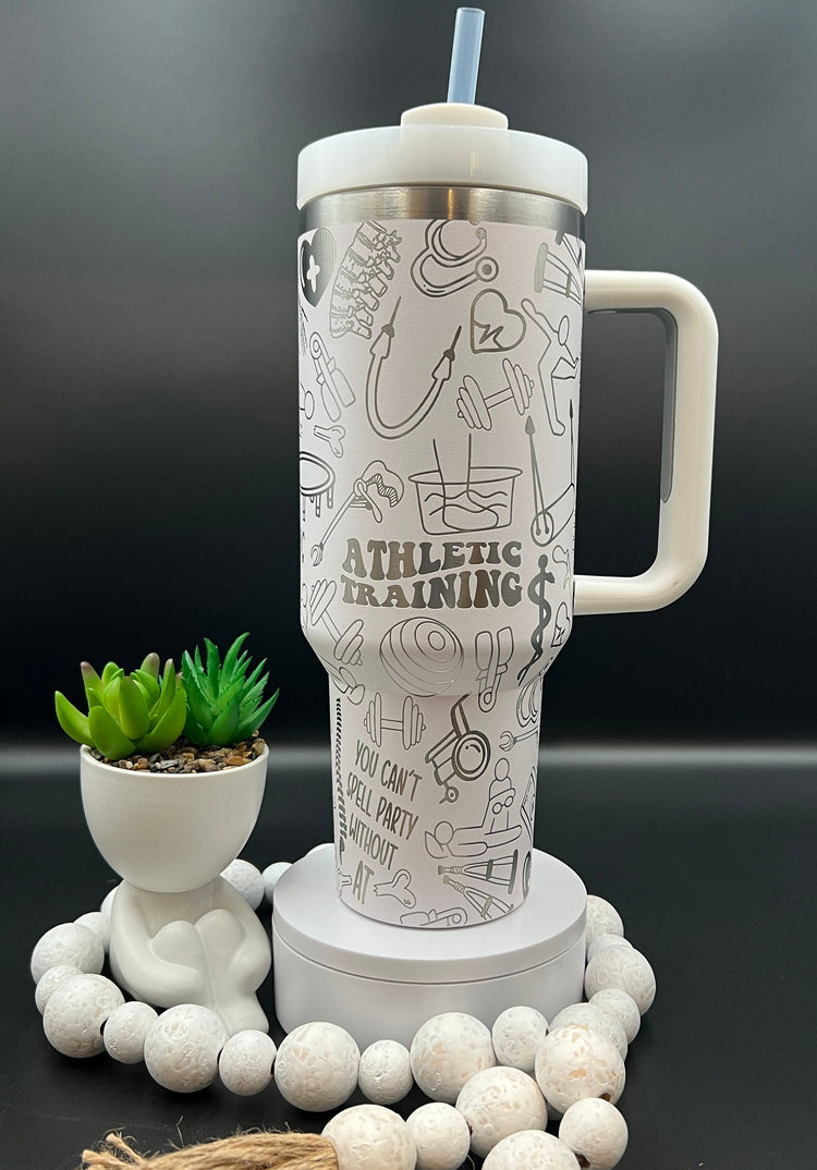 Athletic Training Tumbler Wrap SVG | 40oz Laser Engraving File | Rotary Ready Digital Design | Career Gift SVG