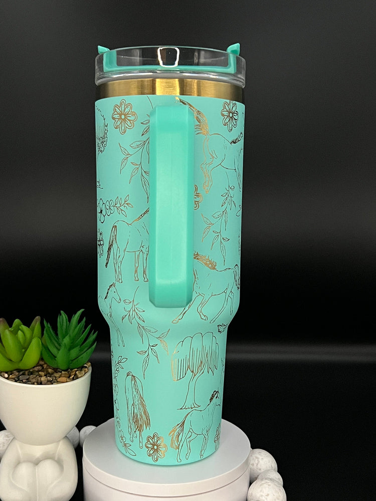 Horses Country Western Horse Tumbler Wrap SVG | 40oz Laser Engraving File | Rotary Ready Digital Design | Pet Lover Gift