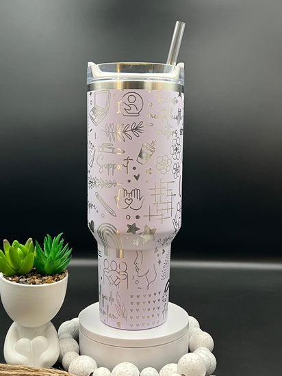 Social Worker Mental Health Tumbler Wrap SVG | 40oz Laser Engraving File | Rotary Ready Digital Design | Career Gift SVG