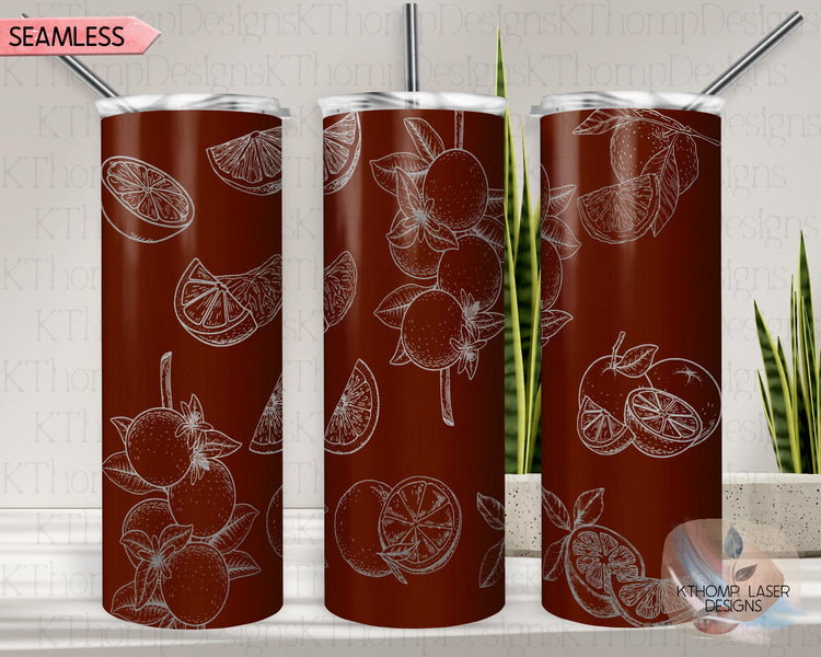 Lemons Tumbler Wrap SVG | 20oz Skinny Laser Engraving File | Rotary Ready Digital Design | Foodie SVG