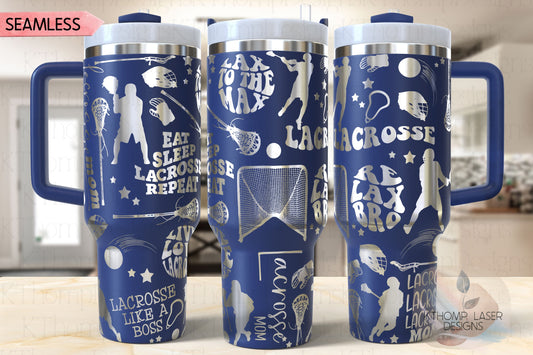Lacrosse Mom LAX Mom Tumbler Wrap SVG | 40oz Laser Engraving File | Rotary Ready Digital Design | Mom Life SVG