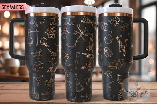 Science Biology Tumbler Wrap SVG | 40oz Laser Engraving File | Rotary Ready Digital Design | Career Gift SVG