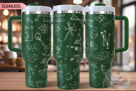 Science Biology Tumbler Wrap SVG | 40oz Laser Engraving File | Rotary Ready Digital Design | Career Gift SVG