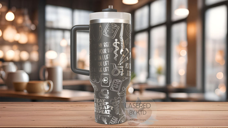 Physical Therapy Assistant Tumbler Wrap SVG | 40oz Laser Engraving File | Rotary Ready Digital Design | Career Gift SVG