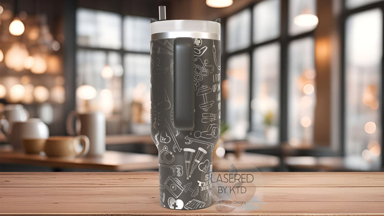 Physical Therapy Assistant Tumbler Wrap SVG | 40oz Laser Engraving File | Rotary Ready Digital Design | Career Gift SVG