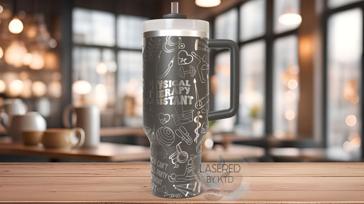 Physical Therapy Assistant Tumbler Wrap SVG | 40oz Laser Engraving File | Rotary Ready Digital Design | Career Gift SVG