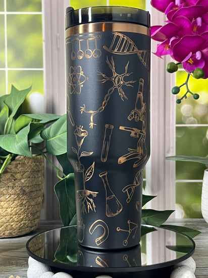 Science Biology Tumbler Wrap SVG | 40oz Laser Engraving File | Rotary Ready Digital Design | Career Gift SVG