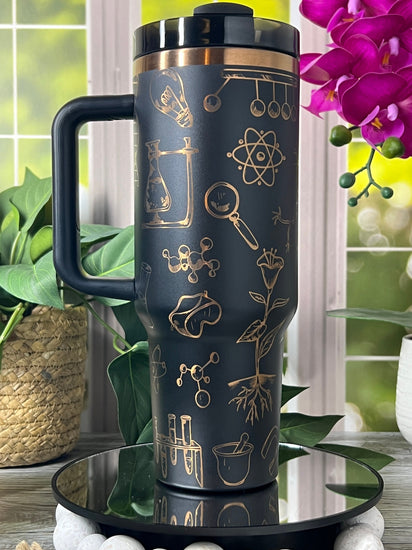 Science Biology Tumbler Wrap SVG | 40oz Laser Engraving File | Rotary Ready Digital Design | Career Gift SVG