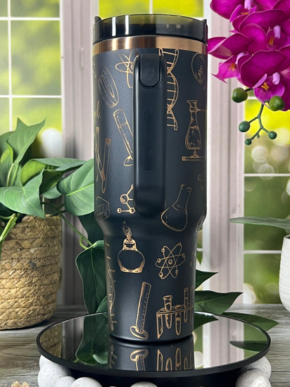 Science Biology Tumbler Wrap SVG | 40oz Laser Engraving File | Rotary Ready Digital Design | Career Gift SVG