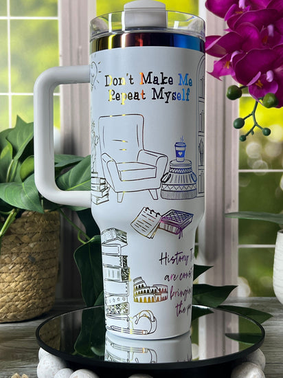 History Teacher Tumbler Wrap SVG | 40oz Laser Engraving File | Rotary Ready Digital Design | Career Gift SVG