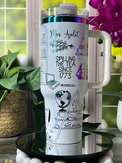 History Teacher Tumbler Wrap SVG | 40oz Laser Engraving File | Rotary Ready Digital Design | Career Gift SVG