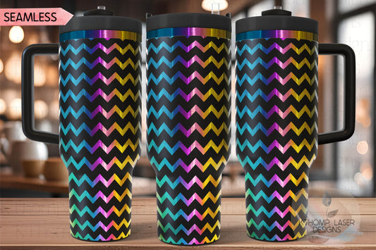 Chevron Pattern Tumbler Wrap SVG | 40oz Laser Engraving File | Rotary Ready Digital Background SVG