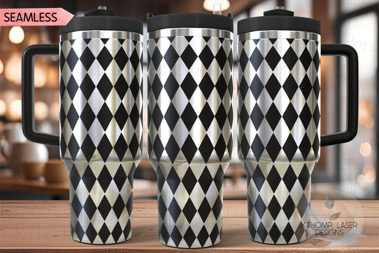 Repeating Diamond Pattern Tumbler Wrap SVG | 40oz Laser Engraving File | Rotary Ready Digital Background SVG