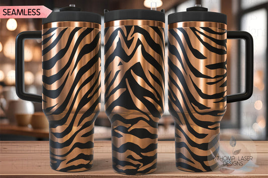 Tiger Stripes Pattern Tumbler Wrap SVG | 40oz Laser Engraving File | Rotary Ready Digital Background SVG