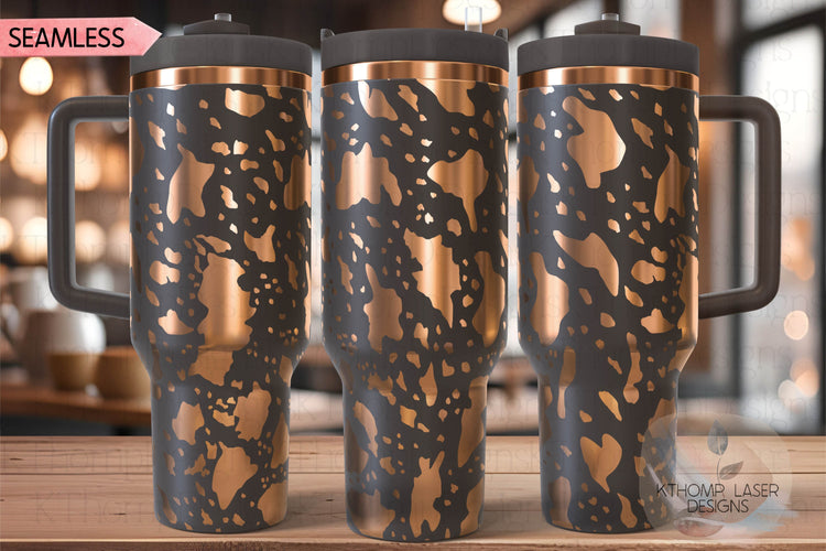 Cowhide Pattern Tumbler Wrap SVG | 40oz Laser Engraving File | Rotary Ready Digital Background SVG