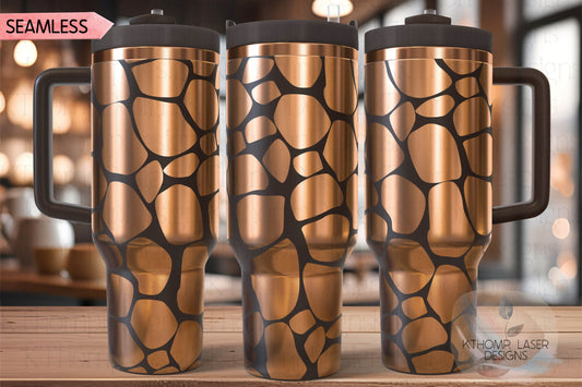 Giraffe Pattern Tumbler Wrap SVG | 40oz Laser Engraving File | Rotary Ready Digital Background SVG
