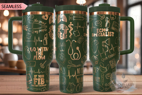 Perfusionist ECMO Specialist Tumbler Wrap SVG | 40oz Laser Engraving File | Rotary Ready Digital Design | Career Gift SVG