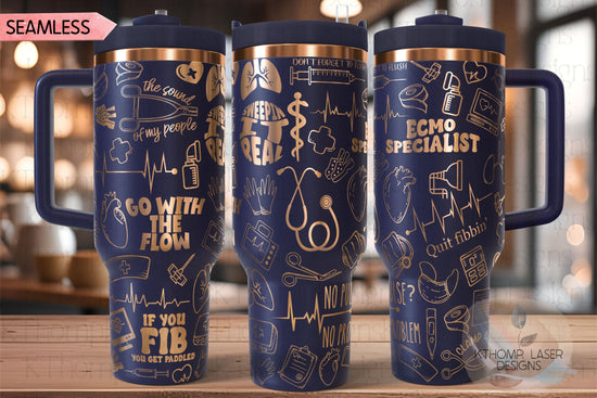Perfusionist ECMO Specialist Tumbler Wrap SVG | 40oz Laser Engraving File | Rotary Ready Digital Design | Career Gift SVG