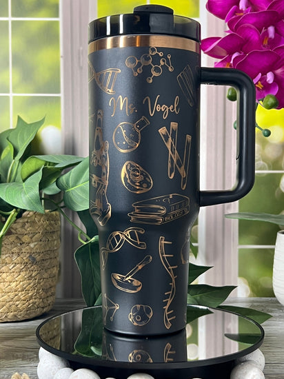 Science Biology Tumbler Wrap SVG | 40oz Laser Engraving File | Rotary Ready Digital Design | Career Gift SVG