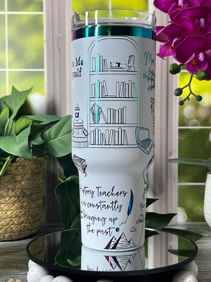 History Teacher Tumbler Wrap SVG | 40oz Laser Engraving File | Rotary Ready Digital Design | Career Gift SVG