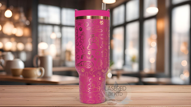 Shih Tzu Tumbler Wrap SVG | 40oz Laser Engraving File | Rotary Engrave Digital Design | Dog Lover Gift