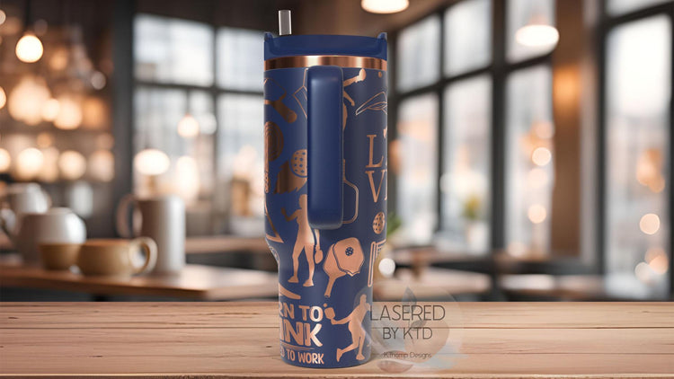 Pickleball Player Tumbler Wrap SVG | 40oz Laser Engraving File | Rotary Ready Digital Design | Sports Fan SVG
