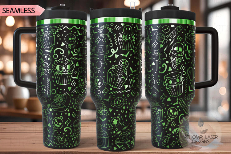 Halloween Spooky Treats Holiday Tumbler Wrap SVG | 40oz Laser Engraving File | Rotary Ready Digital Design | Seasonal SVG
