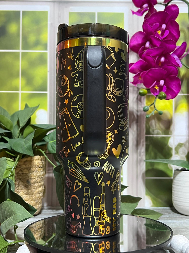 90's Throwback Tumbler Wrap SVG | 40oz Laser Engraving File | Rotary Ready Digital Design | Graduation Wedding SVG