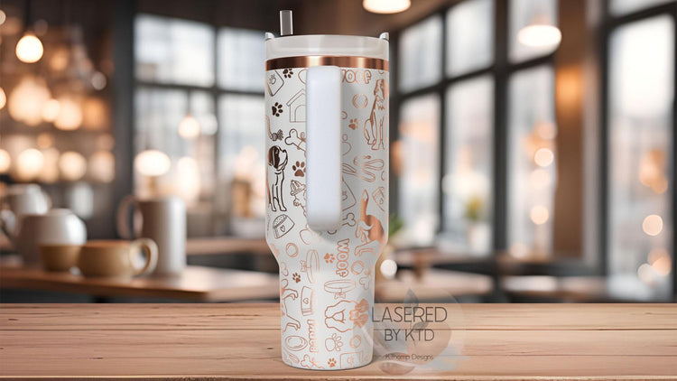 Saint Bernard Tumbler Wrap SVG | 40oz Laser Engraving File | Rotary Engrave Digital Design | Dog Lover Gift