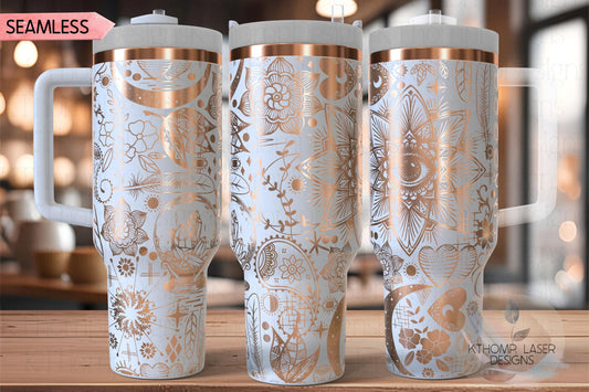 Boho Love Tumbler Wrap SVG | 40oz Laser Engraving File | Rotary Ready Digital Design | Zodiac Boho SVG