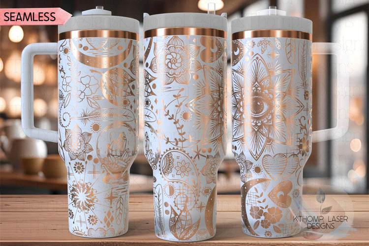 Boho Love Tumbler Wrap SVG | 40oz Laser Engraving File | Rotary Ready Digital Design | Zodiac Boho SVG