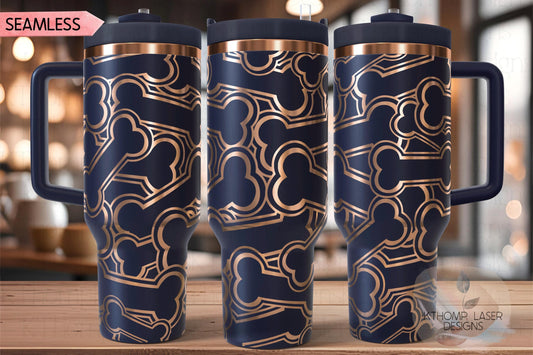 Bones Burst Tumbler Wrap SVG | 40oz Laser Engraving File | Rotary Ready Digital Design | Pet Lover Gift
