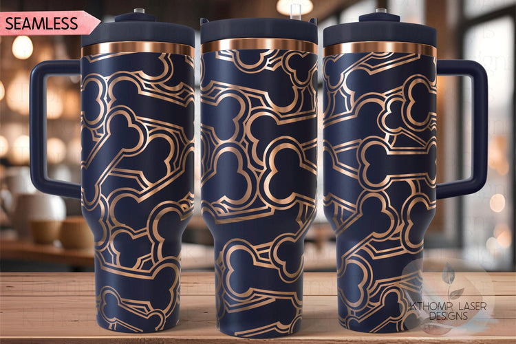Bones Burst Tumbler Wrap SVG | 40oz Laser Engraving File | Rotary Ready Digital Design | Pet Lover Gift