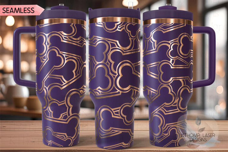 Bones Burst Tumbler Wrap SVG | 40oz Laser Engraving File | Rotary Ready Digital Design | Pet Lover Gift