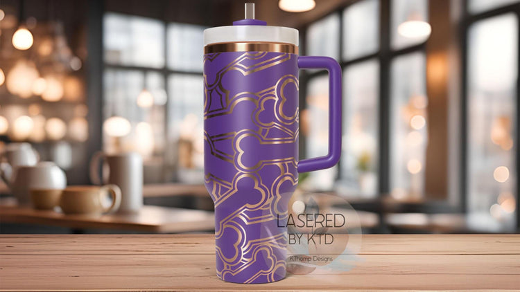 Bones Burst Tumbler Wrap SVG | 40oz Laser Engraving File | Rotary Ready Digital Design | Pet Lover Gift