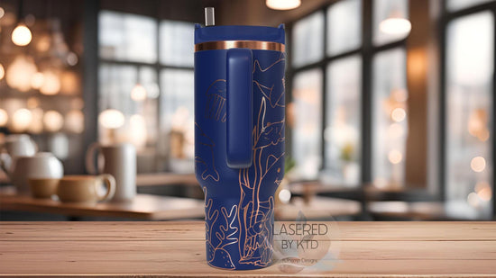 Cute Sharks Ocean Life Tumbler Wrap SVG | 40oz Laser Engraving File | Rotary Ready Digital Design | Ocean Nautical SVG