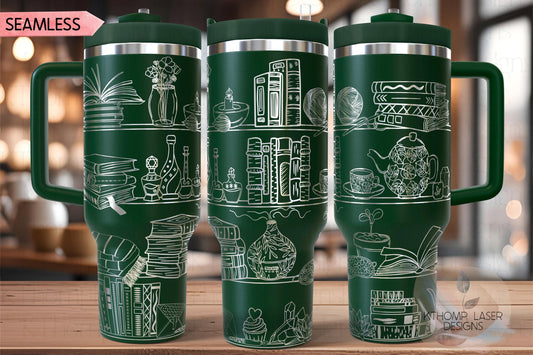 Self Care Shelves Tumbler Wrap SVG | 40oz Laser Engraving File | Rotary Ready Digital Design | Support Awareness SVG