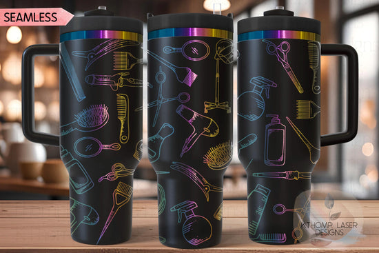 Hairstylist Tumbler Wrap SVG | 40oz Laser Engraving File | Rotary Ready Digital Design | Career Gift SVG