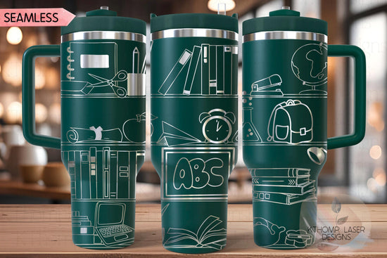 School Shelves Tumbler Wrap SVG | 40oz Laser Engraving File | Rotary Ready Digital Design | Career Gift SVG